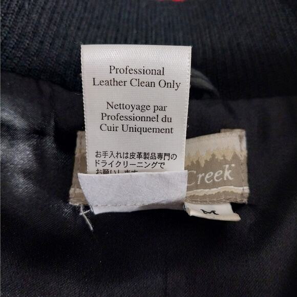 COLDWATER CREEK! LUXE BLACK GENUINE LEATHER, KNIT SLEEVE JACKET, COAT! SZ M - Picture 9 of 10